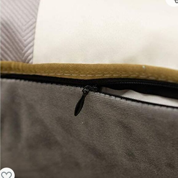 Set of 2 Velvet and Satin with Gold Stripe Pillow Covers (one large- one small) - Picture 9 of 11